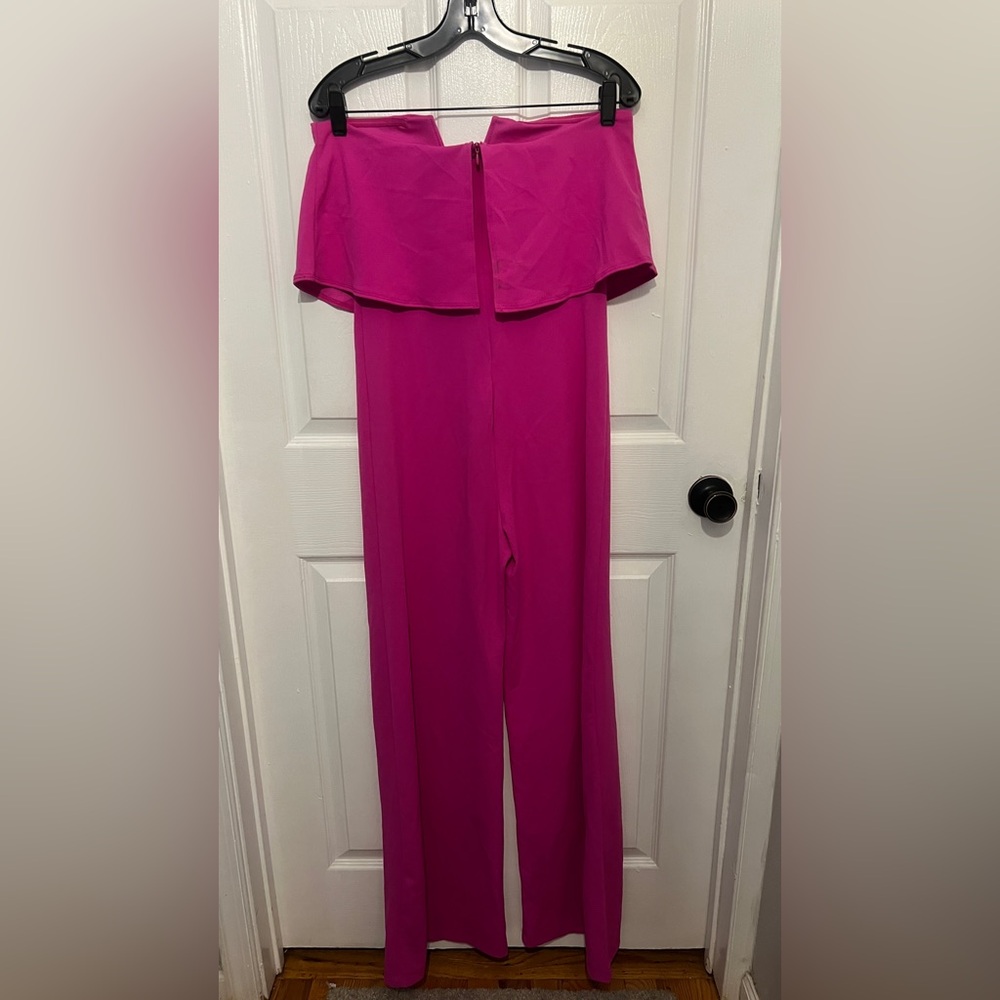 LULUS Women's Pink Strapless Split Neck Popover Jumpsuit Size L - Picture 2 of 5